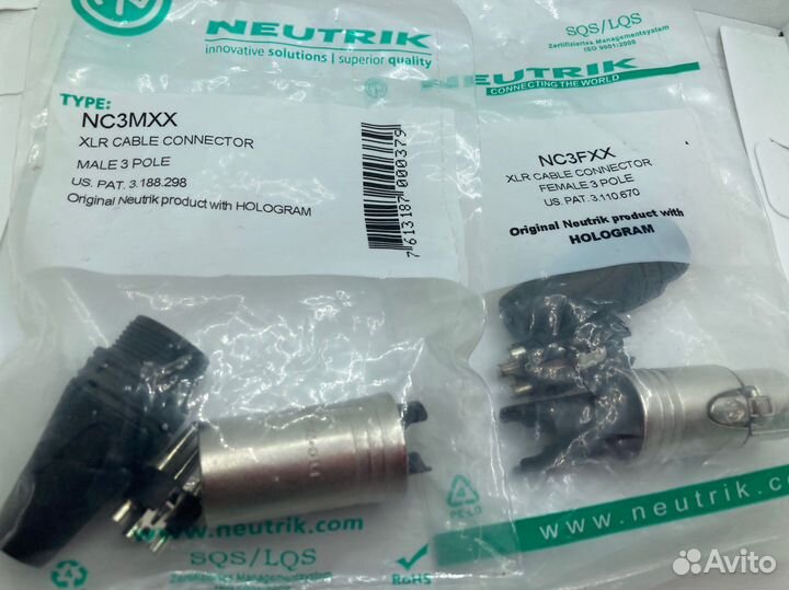 Бронь NC3FXX и NC3MXX Neutrik XLR кабельные