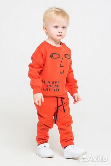 Брюки для мальчика Crockid кр 4739 кирпично- (68)