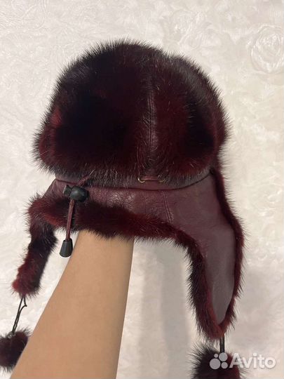 Шапка ушанка норковая женская