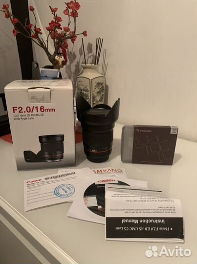 Широкоугольный объектив Samyang f2.0 16m CanonEF-S