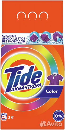 Стиральный порошок Tide Аква Пудра Color, 3 кг