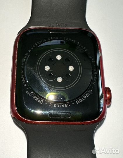 Часы apple watch 6 44 mm red sports