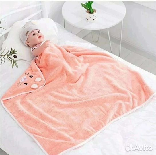 Полотенце халат для купания конверт для малышей