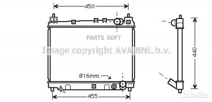 AVA TO2258 Радиатор охлаждения Toyota Yaris