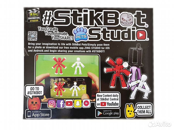 Анимационная студия и 2 фигурки Стикбот Монстер 16