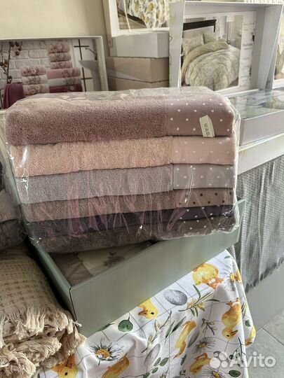 Махровые полотенца новые банное лицевое турция