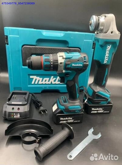 Новый набор Makita 2в1 Болгарка+Шуруповерт два АКБ