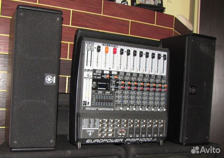 Колонки Yamaha 400W Pro 2шт Активный микшер Stereo