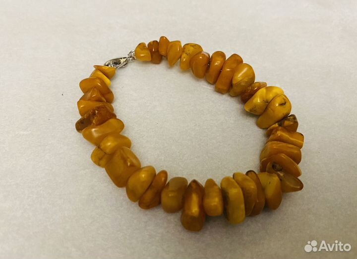 Браслет из натурального янтаря винтаж