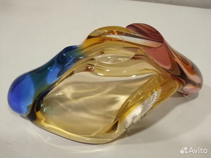 Пепельница/вазочка цветное стекло Чехословакия