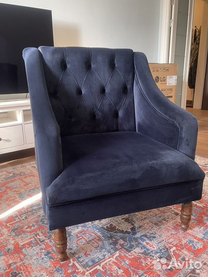 Кресло синее
