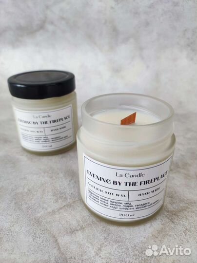 Соевая свеча с треском ручная работа