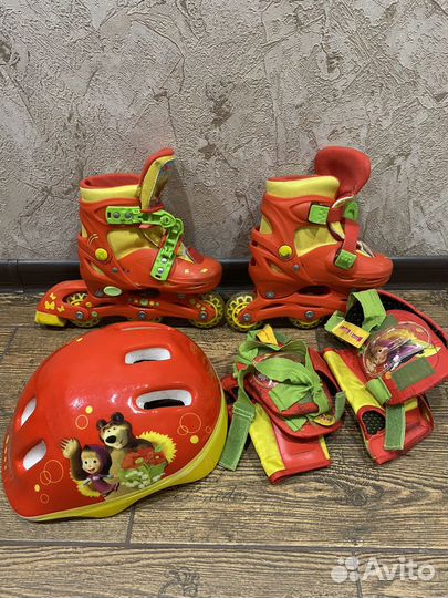 Детские раздвижные ролики и защита