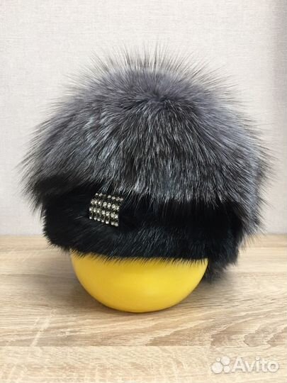 Шапка из норки с чернобуркой