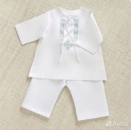 Набор для крещения / крестильная рубашка и штаны