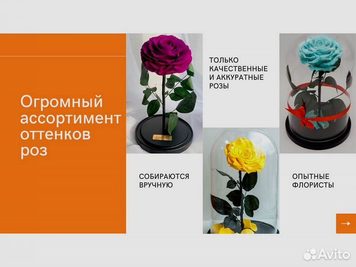 Вечная роза в колбе