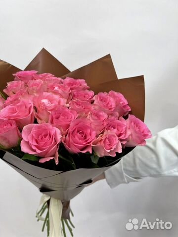 Букет розовых роз 25 шт розы оптом