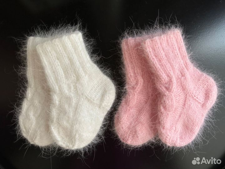 Носки из пуха норки для новорожденного