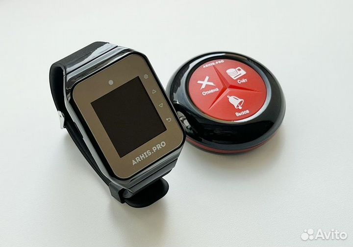 Кнопка вызова официанта комплект с часами пейджер