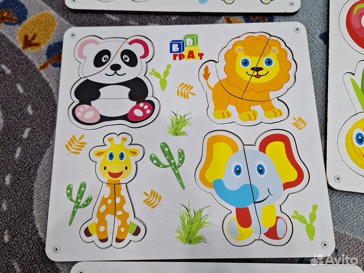 Деревянные пазлы вкладыши