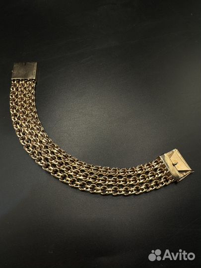 Золотой браслет тройной бисмарк 101.3 гр