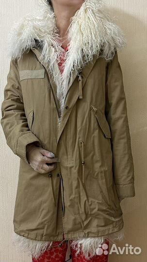 Парка с натуральным мехом ламы