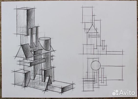 Репетитор: черчение, рисунок головы, композиция