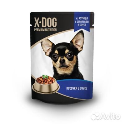 X-DOG Консервы для собак X-DOG курица и белая рыба
