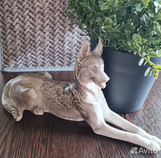 Фарфоровые статуэтки СССР собака овчарка