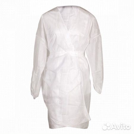 Халат одноразовый с рукавами в упаковке 5 шт