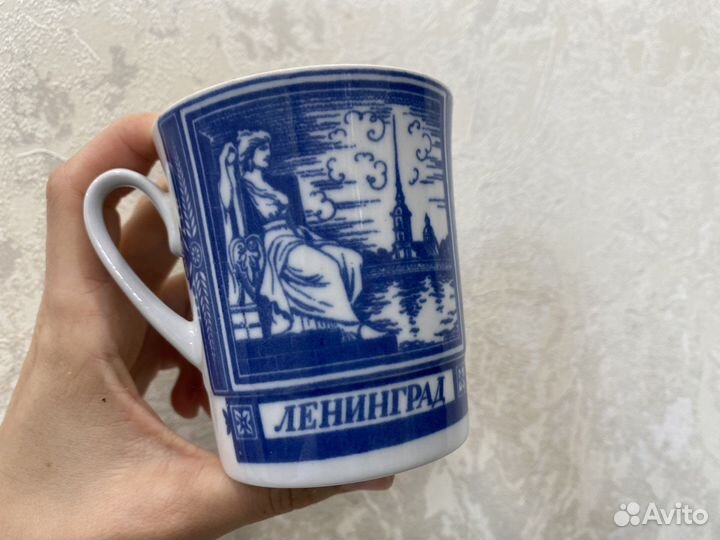 Кружка Ленинград лфз кобальт фарфор СССР