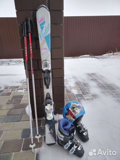 Лыжи горные+ ботинки детские