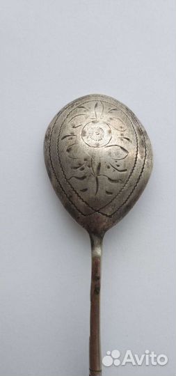 Кофейная ложка царское серебро 1881 год 84 проба