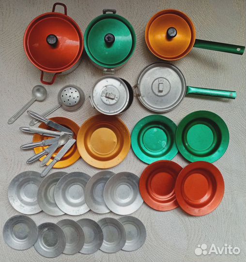 Кукольная посуда детская, мебель детская СССР