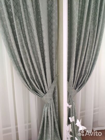 Шторы новые. Ткань канвас