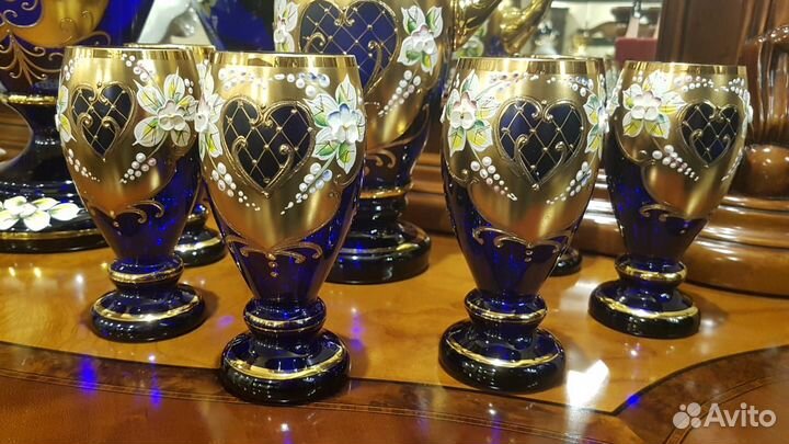 Набор графин и стаканы Богемия Смальта Лепка