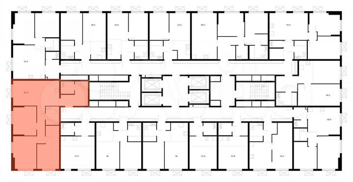 3-к. квартира, 81,9 м², 12/25 эт.