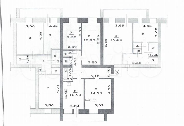 3-к. квартира, 62,6 м², 1/2 эт.