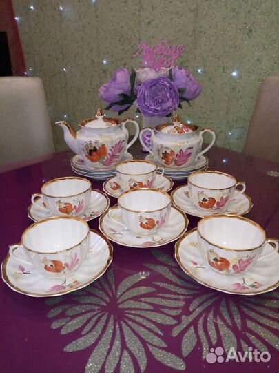 Набор чайный фарфоровый на 6 персон