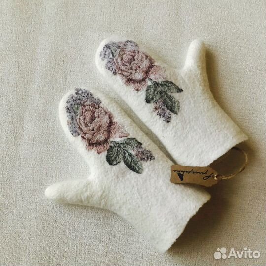 Варежки валяные