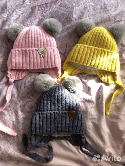 Детская зимняя шапка на завязках