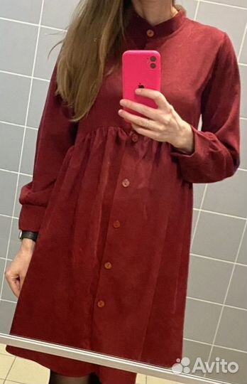 Платье вельветовое 44
