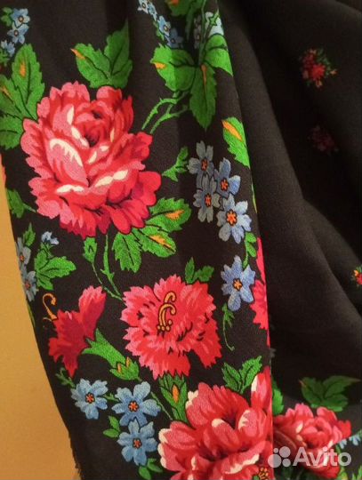 Шерстяной платок (шаль) винтажный, Чехословакия