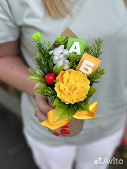 Букет 1 сентября из мыла для учителя осенний