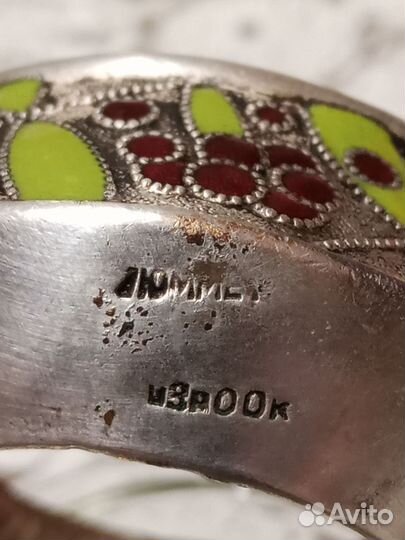 Солонка мельхиор с эмалью СССР