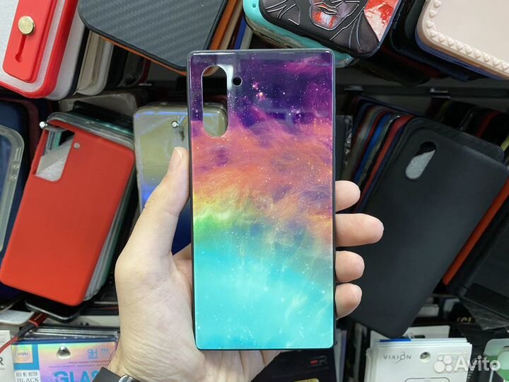 Чехол Samsung Note 10 (стекло)
