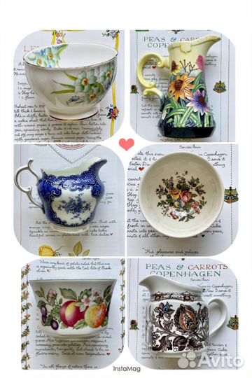 Винтажные молочники и сахарницы в ассортименте