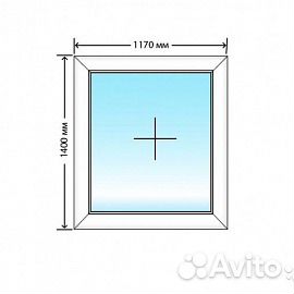 Окно пвх 1170*1400 глухое