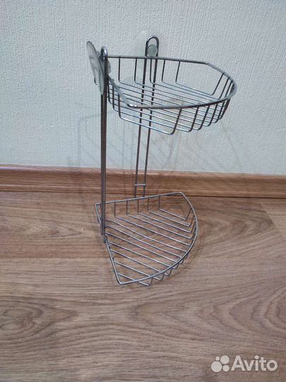 Угловая полка для ванной, 18 см, высота 27 см