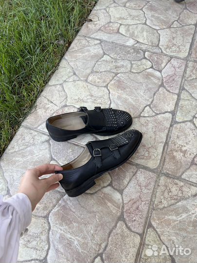 Полуботинки Лоферы mascotte 37 кожа черные